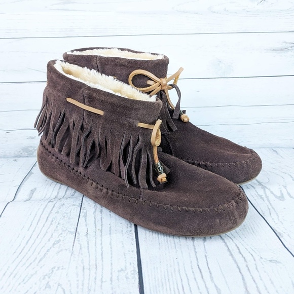 lucky brand fur lined moccasins